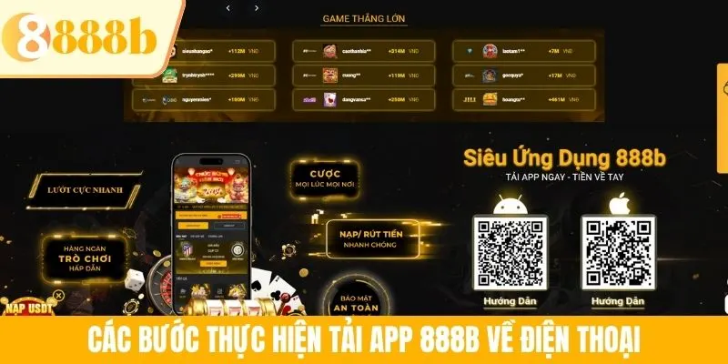 Các bước thực hiện tải app 888B về điện thoại